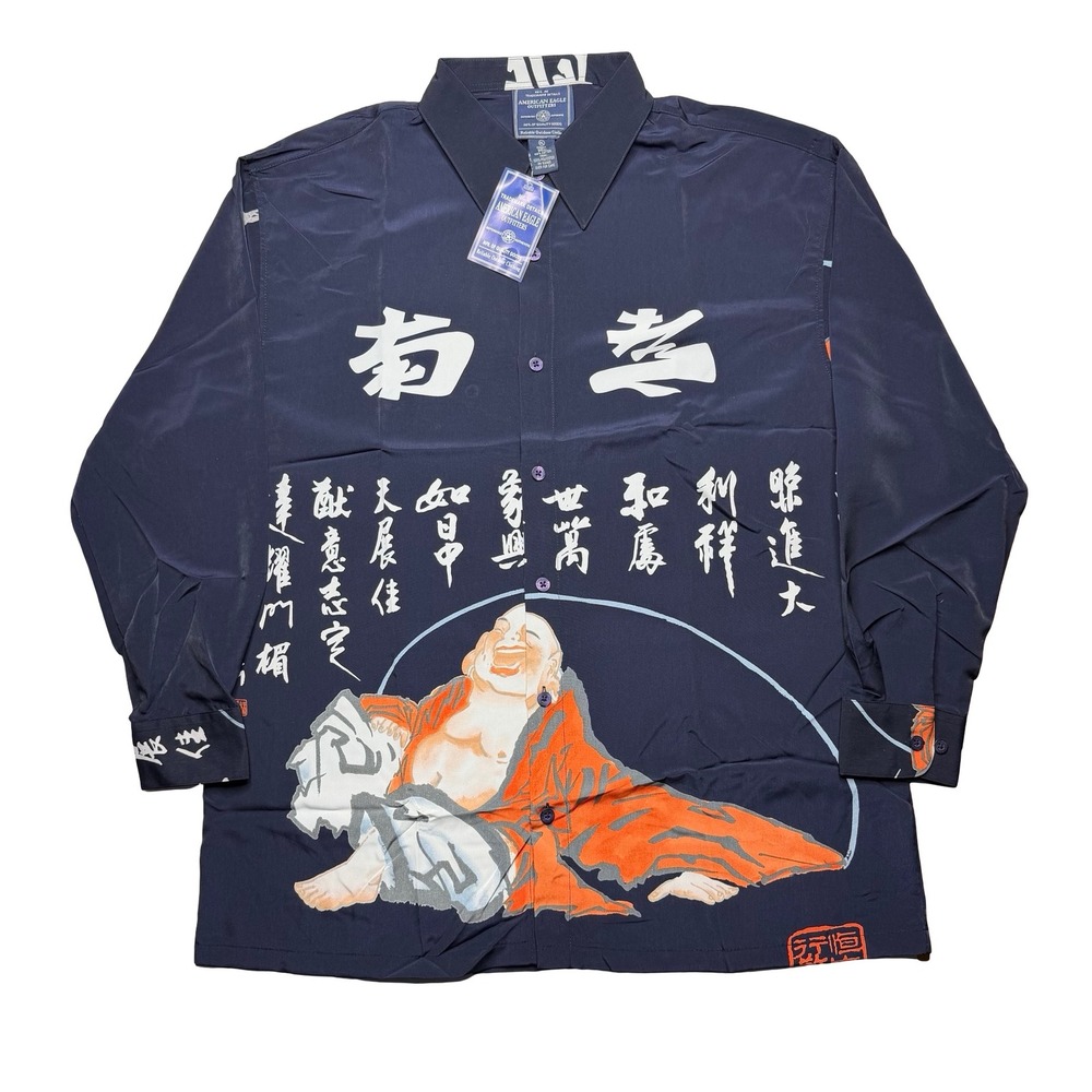 Vintage 2000s Y2K American Eagle x Laughing Buddha shirt (like Southpole) XL-XXL